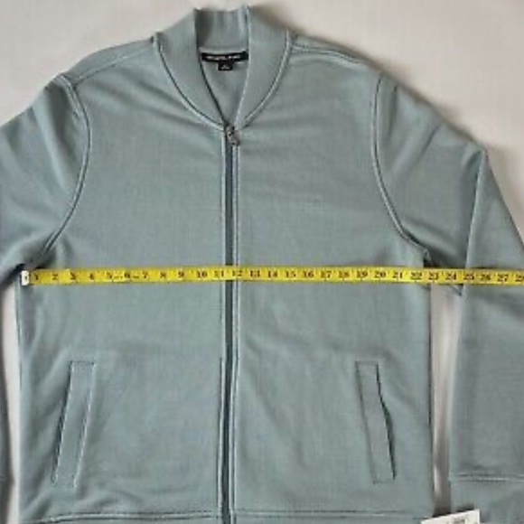 Michael Kors Full Zipper Sweater, Chambray, Blue Size Extra Large - Picture 4 of 11